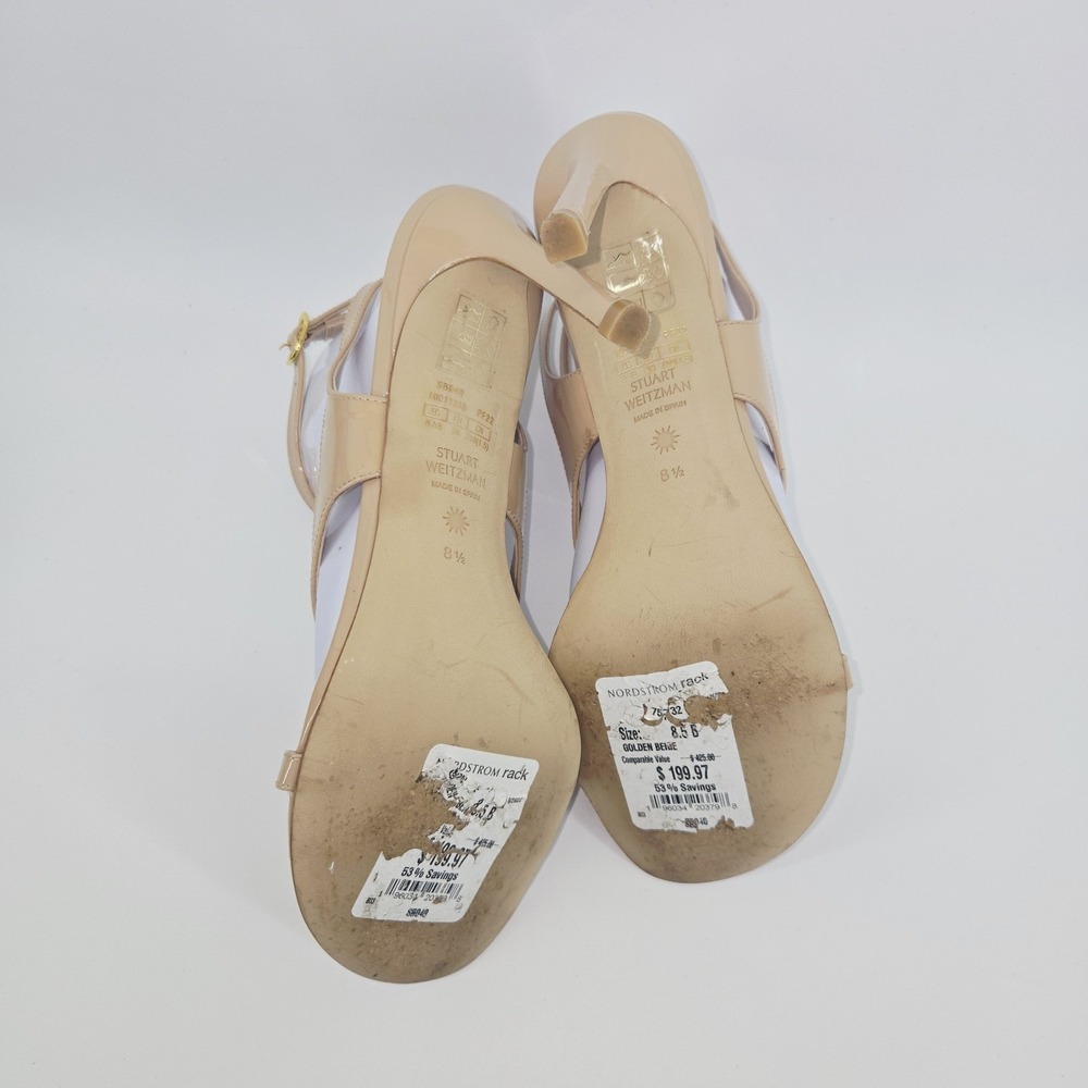 Stuart Weitzman Stilettos Sandals Women's Size 8.5 Align Patent Leather Heels - Picture 7 of 10